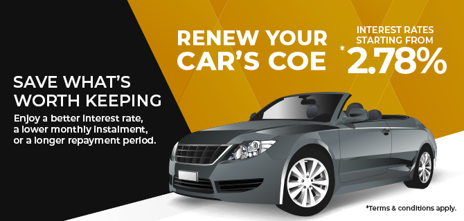COE Renewal Car Loan Singapore